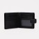 Male purse on a button, for bills, for cards, for coins, black color