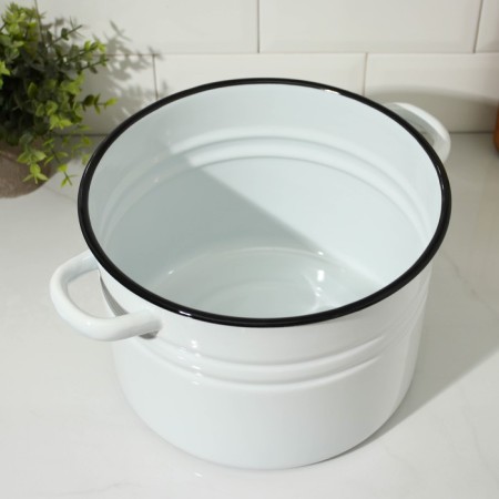 Cylindrical pan, 8 l, induction, white color-4