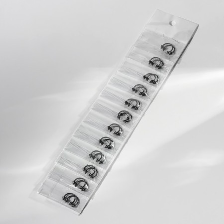 Circular in an eyebrow (piercing), spike, d = 8 mm, pair, black color-2