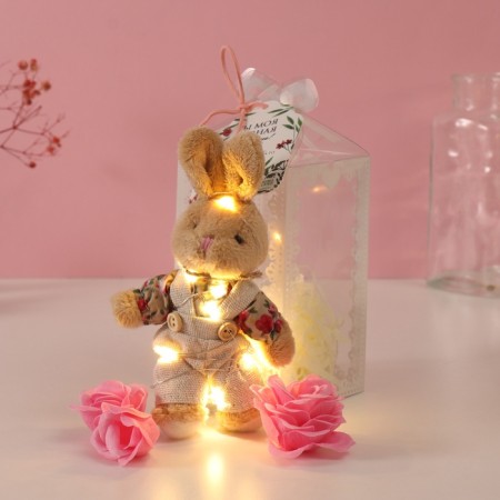 Set Gift "Bunny in the overalls" soap pink roses 5 pcs, dew 7x7x12 cm