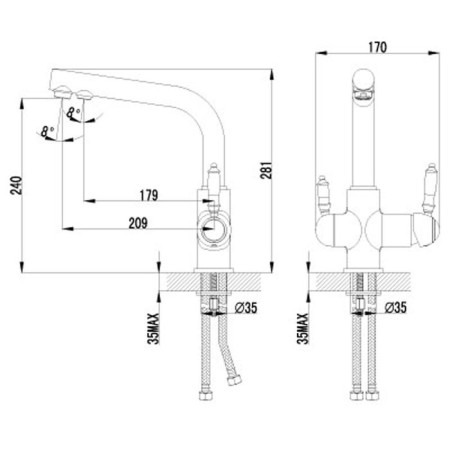 Kitchen mixer with a filter with drinking water Lemark Villa lm4861b-1
