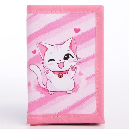 Gift set for the girl "Kitty with a heart" wallet, notebook, handle-3