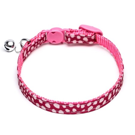 Fly collar with buckle in the shape of a cat, width 1 cm, pink-1
