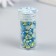 Decor "Semiobusins ​​and rhinestones. Gradient blue-gold" d = 6 mm 10g 200 pcs 5x2.5 cm mix