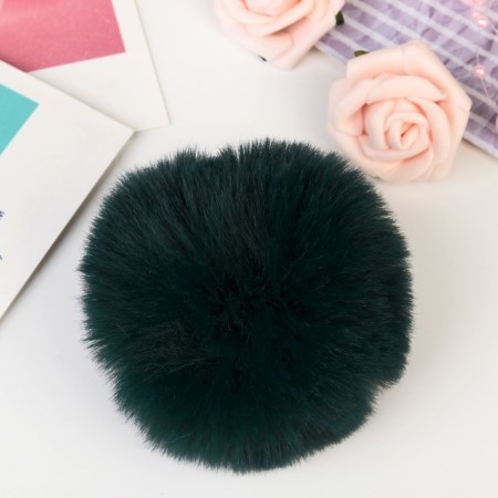 Pompon artificial fur "deep green" d = 7 cm