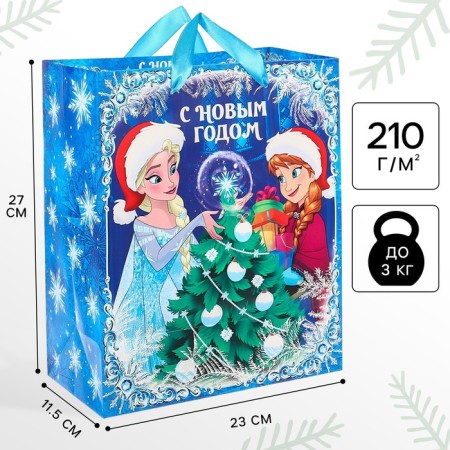 New Year. Gift package, 23x27x11.5 cm, packaging, cold heart
