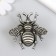 Pen for the casket Metal "Bee" aged silver 5.6x5.9x2.9 cm