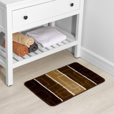 Bathroom mat “Squares”, 40 × 60 cm, brown color