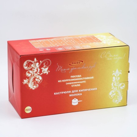 Boil for boiling milk, 1 l, d = 16 cm, metal cover, metal handle, with a heat distribution layer-4