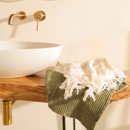 Waffle towel SL Home: BOHO "Blanc de Blanc" 90x150 cm, 100% cotton, 300 g/m2-4