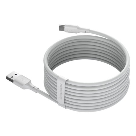 Cable Baseus, Type -C - USB, 5 A, PVC braid, 1.5 m, white-4