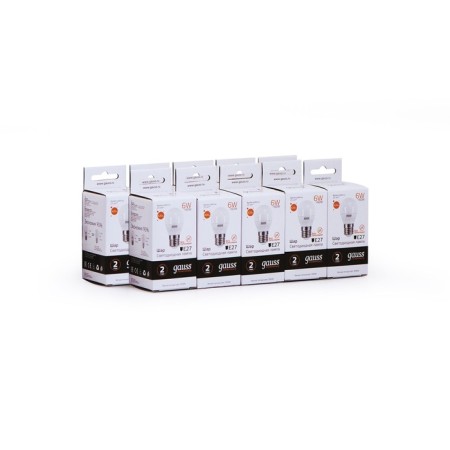 LED LED ELEMENTARY 6W ball 3000K TEPP. Bel. E27 420lm Gauss 53216-6