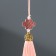 Suspension textiles, plastic "Knot of happiness and infinity" Dust rose 0.7x1x9.5 cm