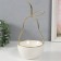 Souvenir ceramics, metal stand "pear" white with gold 13x13x25.5 cm