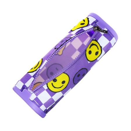 Penal is soft, 1 compartment, quadro, 70 x 200 mm, Hatber "Smile!" silicone+textiles, purple npn_72257-3