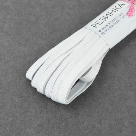 Knitted elastic, 8 mm, 10 ± 0.5 m, white color-1