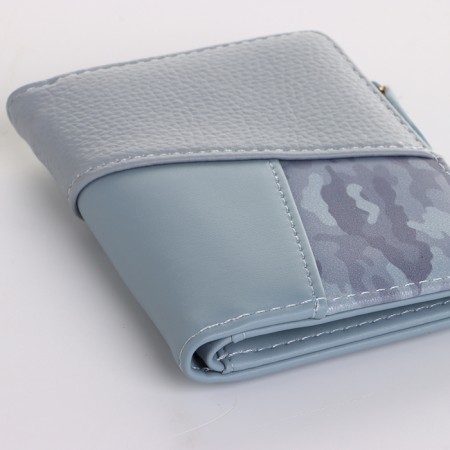 Women's wallet on the button, blue color-2