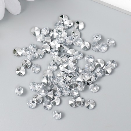 Decor for creativity in the bottle "Rhinestones. Transparent" set 250 pcs d = 0.6 cm 4x3x3 cm-3