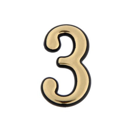 The door number "3" tundra, plastic, color gold 1 pc.