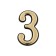 The door number "3" tundra, plastic, color gold 1 pc.