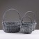 A set of baskets of 3 pcs, 33x14/34 cm, gray, willow