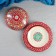 The pancake of Rishtan ceramics "Flowers", 24 cm, red