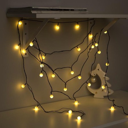 Garland “thread” 5 m with nozzles “white balls”, ip20, dark thread, 30 LED, glow warm white, 8 modes, 220 V-2
