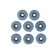 Furniture round tundra, d = 25 mm, 8 pcs., Polymer, gray color
