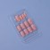Lines patch nails, 24 pcs, with adhesive plates, soft square shape, pale pink color