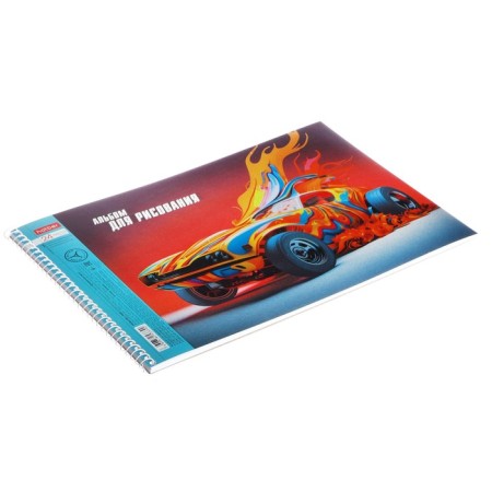 A4 drawing album, 24 sheets on the crest "Dynamic Auto", Cover Metalized Cardboard, Selective Lac, Mix-7