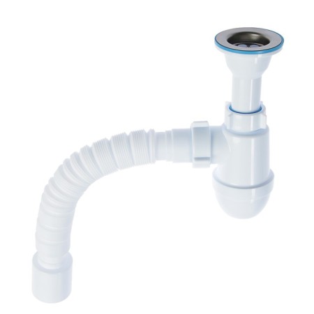 Siphon for washing "Ani Plast" C0510, 1 1/2 "x40 mm, cast release, with corrugation 40x50 mm