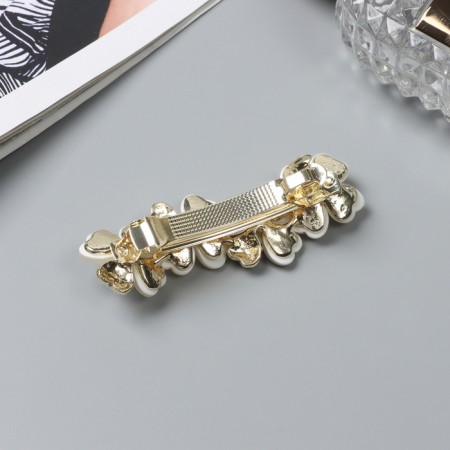 Hair hairpin "Mandy Elite" Flowers, 7 cm, gold-1