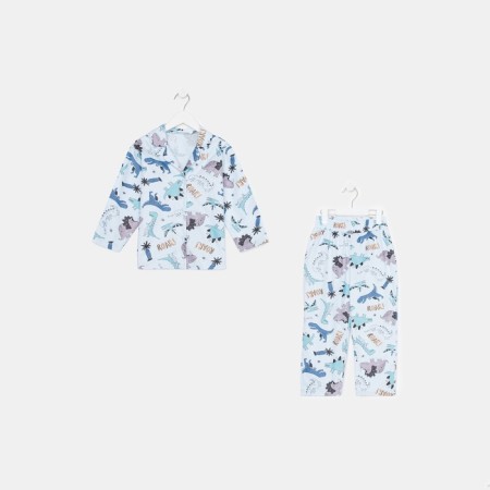 Pajama nursery from a flannel (shirt, trousers) KAFTAN "Dino", size 110-116, blue-5