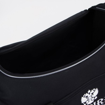 Sports bag with lightning, 2 outer pockets, long belt, black color-2