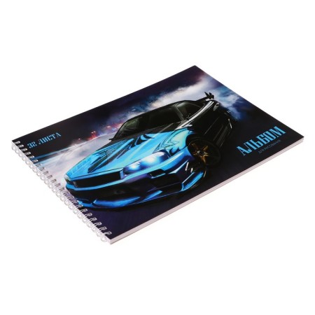 Album for drawing A4, 32 sheets on the crest "Stylish Auto", covered Cardboard, OFSET block 100 g/m²-1