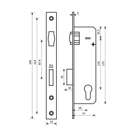 The castle building Bulat ZV 5-1.25.00.23.08, without handles, without c/m, with a roller, stainless steel-2