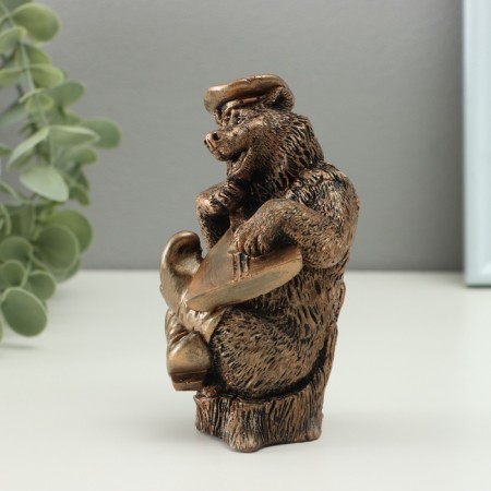 Figure "Bear with a balalaika" 12cm, bronze-1