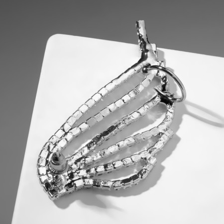 Earring "Kaff" Wing, white color in silver-2