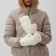Mittens teenage minku bear 24 cm white color