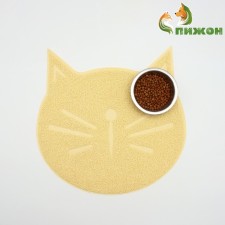 2-in-1 rug for a bowl/animal toilet 38 x 38 cm beige
