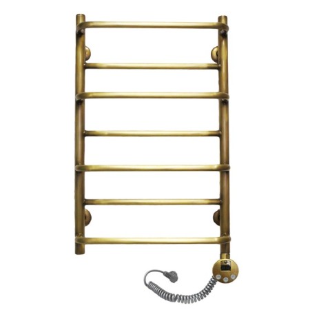 Domoterm electric heated towel rail "Orpheus", 500 x 700 mm, 7 crossbars, right, bronze