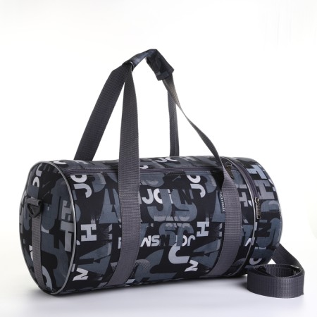 Sports bag with lightning, 2 outer pockets, long belt, gray color