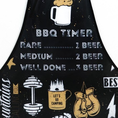 Apron men's full -color "barbecue time"-1