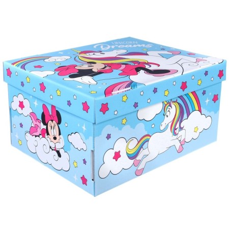 Gift box with a lid, folding, 31x25.5x16 cm, Minnie Mouse and unicorn-3