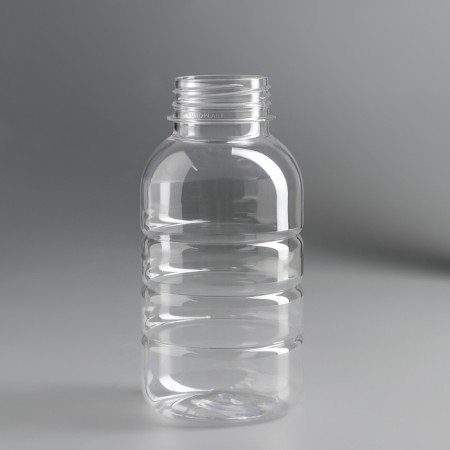 A bottle of plastic disposable “barrel”, 300 ml, neck D = 3.3 cm, without a lid, the color is transparent