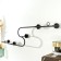 Decorative metal hooks "smooth line with dots" black 11.5x40 cm