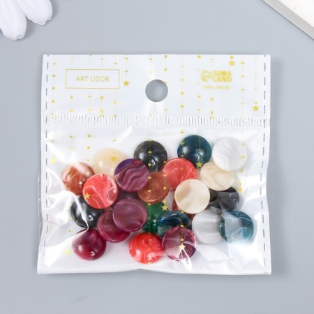 Decor for creativity plastic "Marble circles" set 24 pcs mix 1.2x1.2x0.5 cm-2