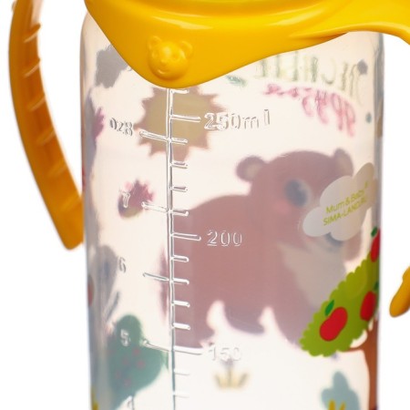 A bottle of feeding "Forest Friends", classic throat, 250 ml., 3 months, cylinder, with handles-4