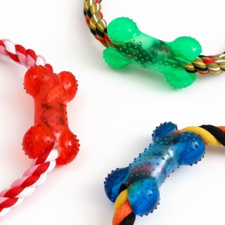 Toy training cable "Circle with a bone", up to 100 g, mix of flowers-3
