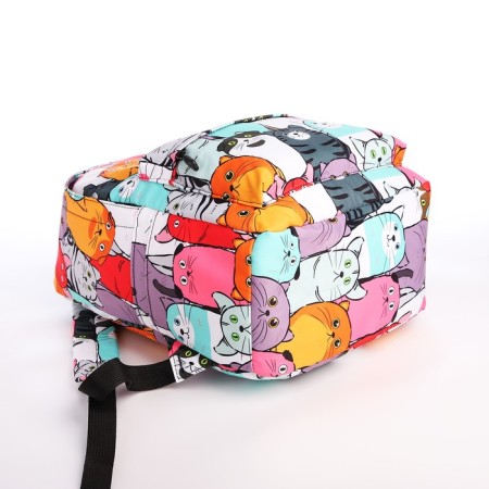School backpack from textiles with a zipper, 4 pockets, wallet, colorful color-6